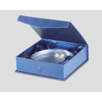Trophée publicitaire avec détail globe terrestre Mundial couleur transparent troisième vue