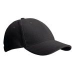 Casquette personnalisée en coton peigné à boucle en métal Cottonclub couleur noir