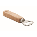 Décapsuleur en bois de caoutchouc avec trou pour accrocher couleur bois